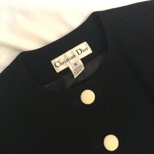 Christian Dior Classic, Black 100% Wool Blazer
